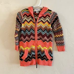 Missoni for Target Baby Girl Orange Woven Zip Up Cardigan 18 Months